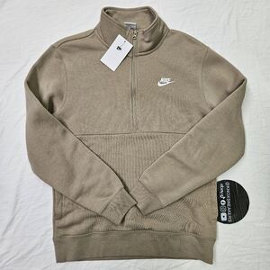 Nike Sportswear 1/2 Zip Fleece Pullover Khaki DD4732 247 Men's Size Small